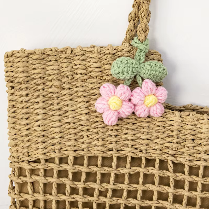 Pendentif fleur artificielle pour sac à main