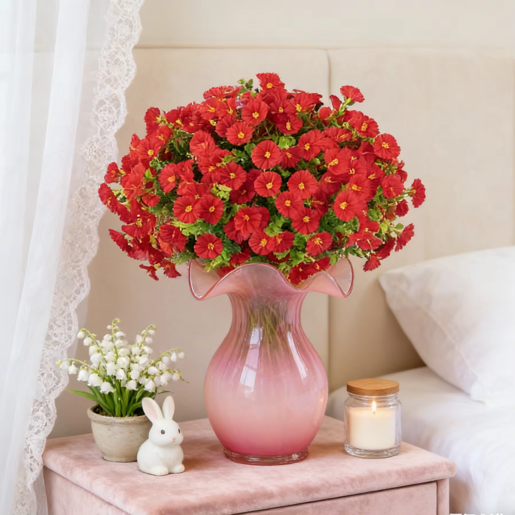 Guirlandes de fleurs artificielles de volubilis pour mariage