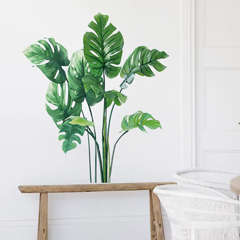 Grandes feuilles de plantes vertes tropicales