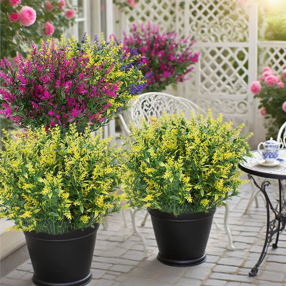 6Pcs Plante Artificielle Lavande Mariage Bouquet Maison Chambre ParterrOutdoor Jardin Cour Festival Décor BRICOLAGE Cadeau Boîte Photographie Prop