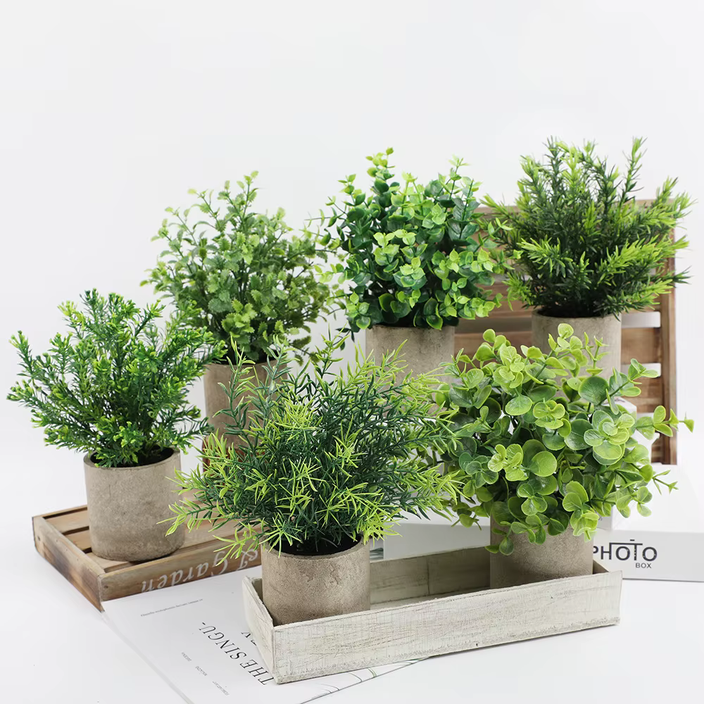Plante artificielle d'eucalyptus en pot