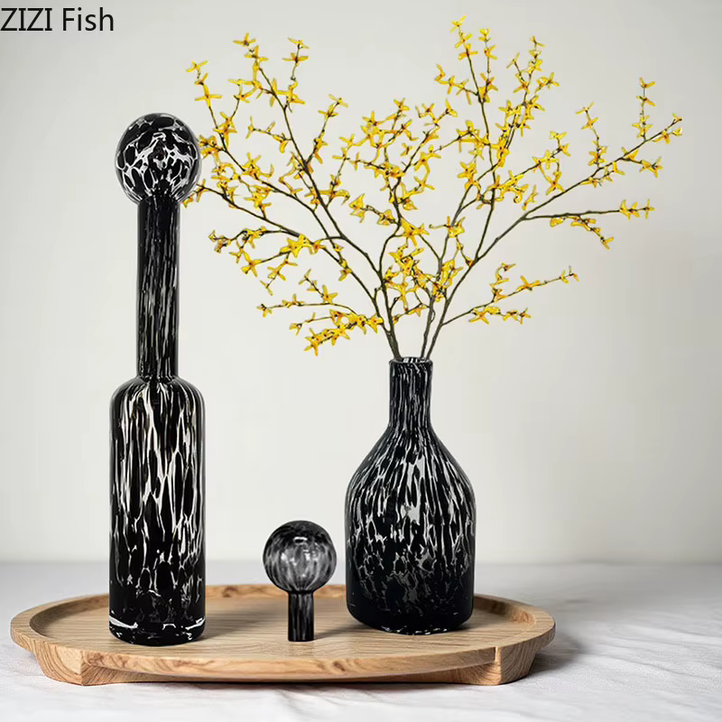 Vase en verre à Texture de couleur ambre