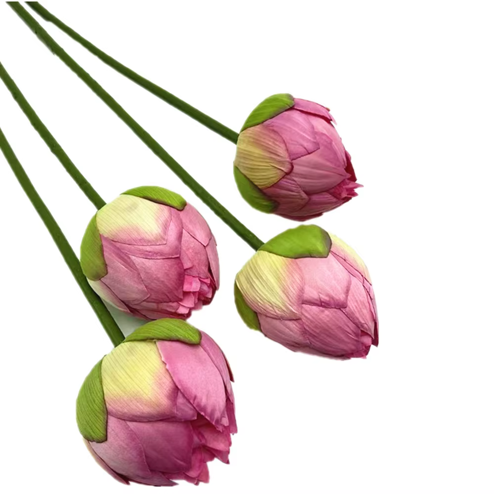 Une branche de fleur de lotus artificielle en soie