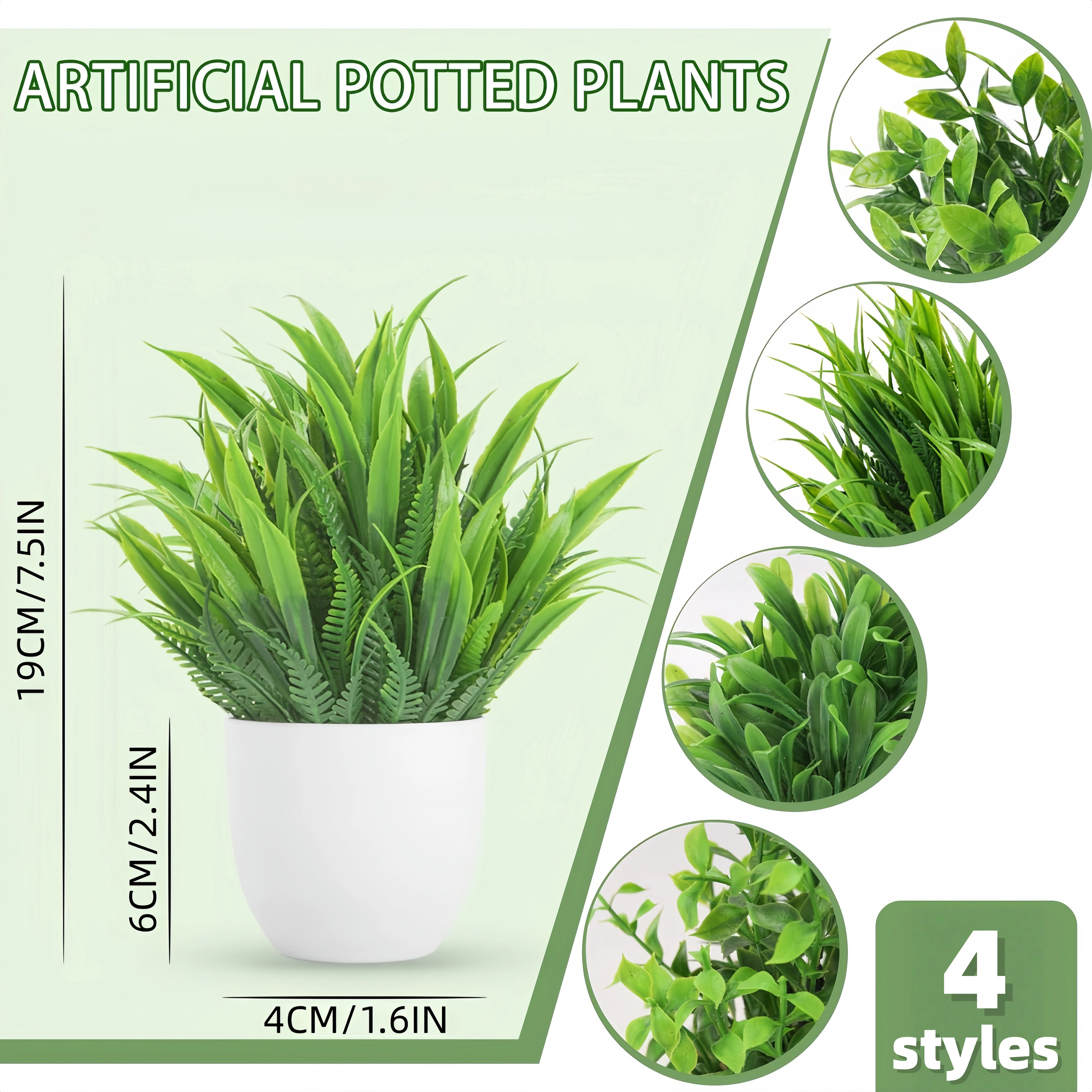 4 styles de mini-plantes artificielles
