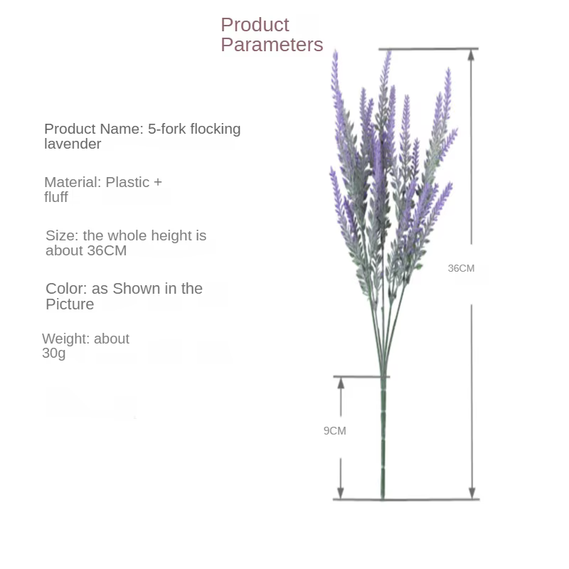 Bouquet de fleurs artificielles en plastique de lavande