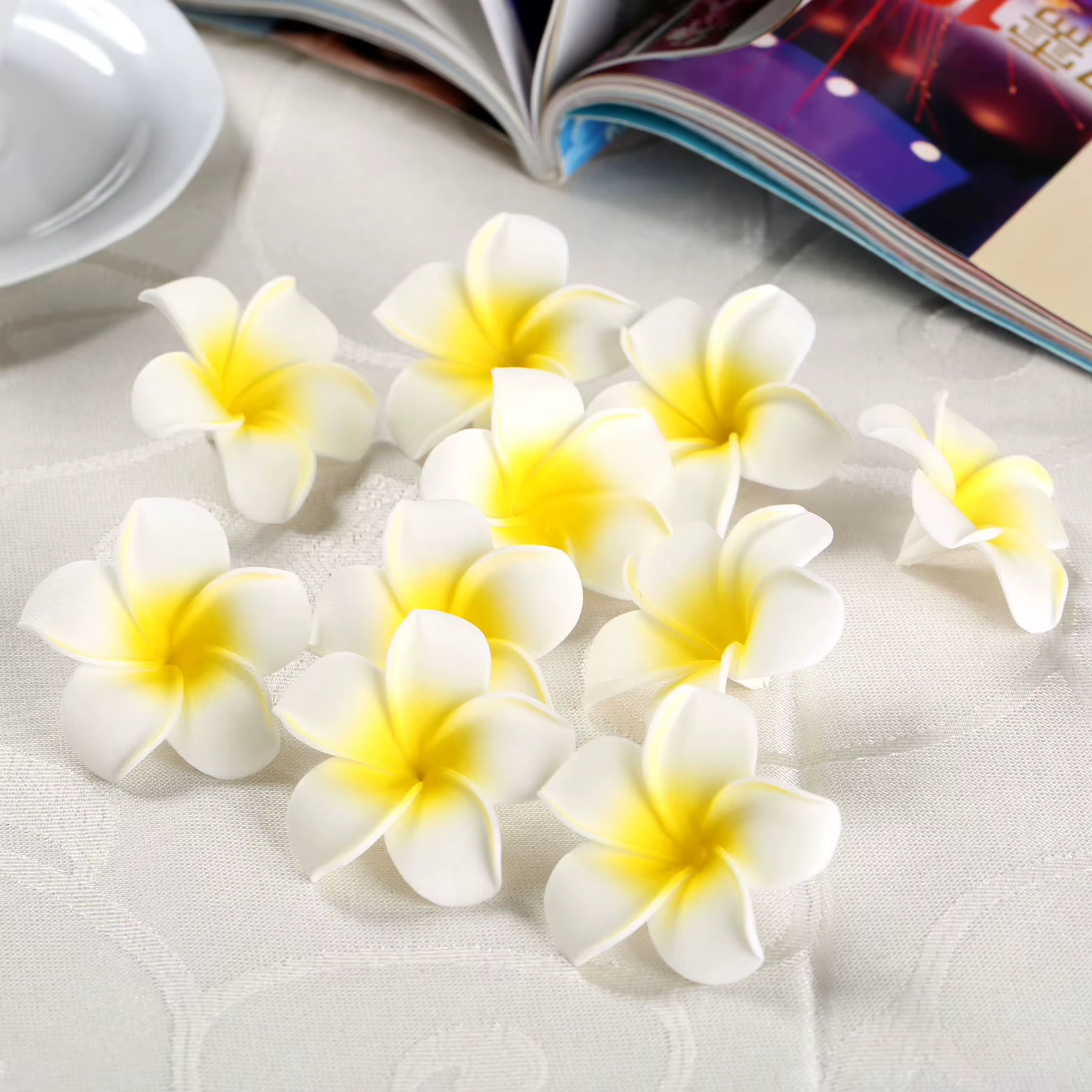 Fausses fleurs de Frangipanier en mousse