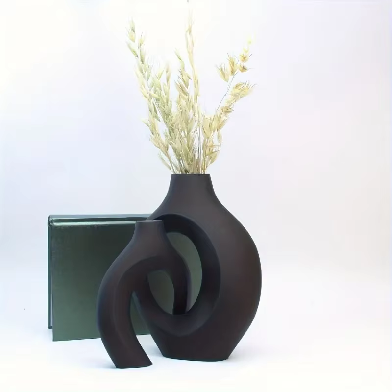 1 ensemble de vases à fleurs noirs nordiques