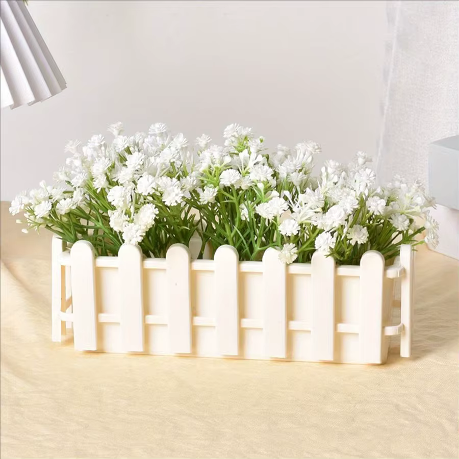 Jardinière Rectangulaire Moderne - Série de Pots avec Design Clôture Décorative - Décoration de Jardin et Maison
