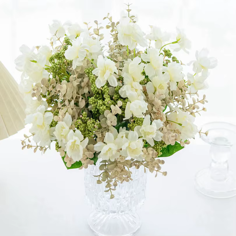 Fleurs artificielles de camélia en forme de bulle pour cadeaux DIY