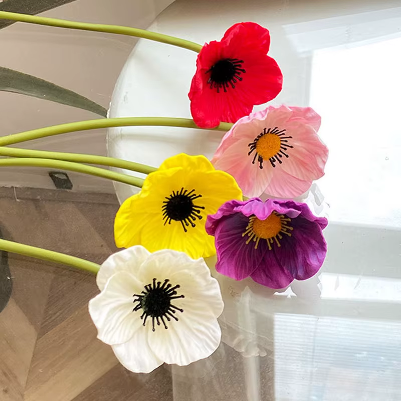 10 pièces 29CM PU Mini fleur de coquelicot