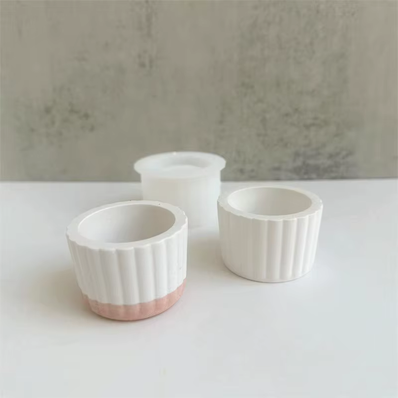 Moule en silicone pour pot de fleurs en résine époxy
