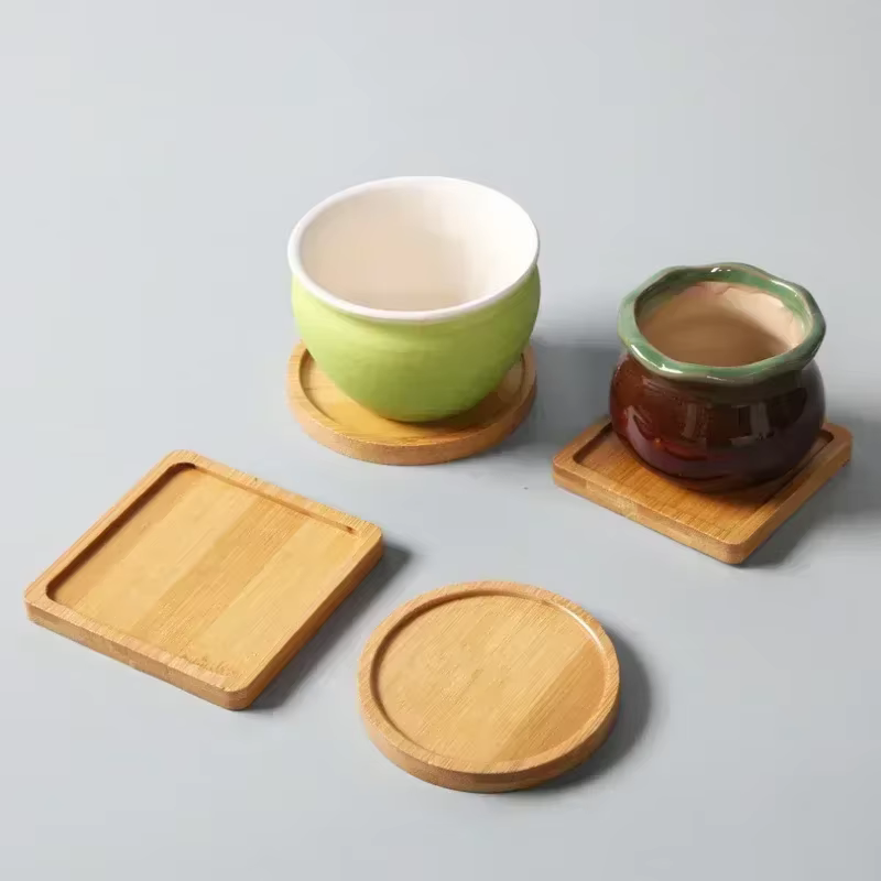 Plateau multi-bambou, soucoupe en bois