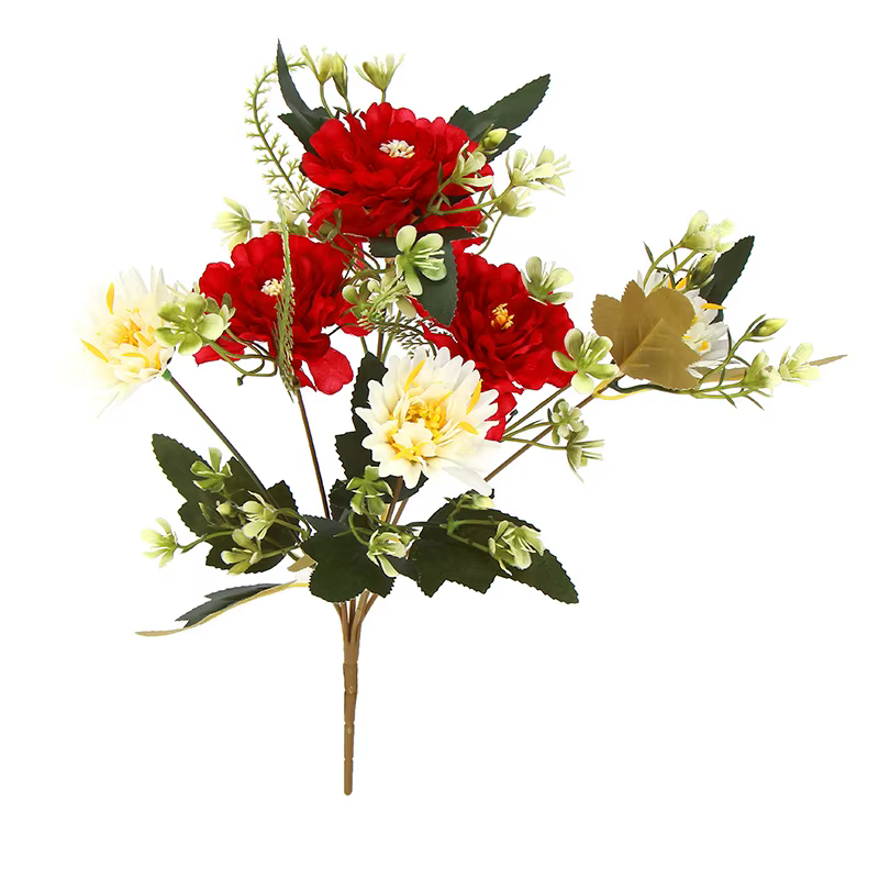 Bouquet de roses pivoines camélia artificielles