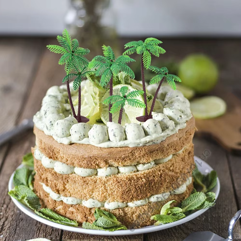 Décoration de Gâteau en Forme de Palmier avec Noix de Coco