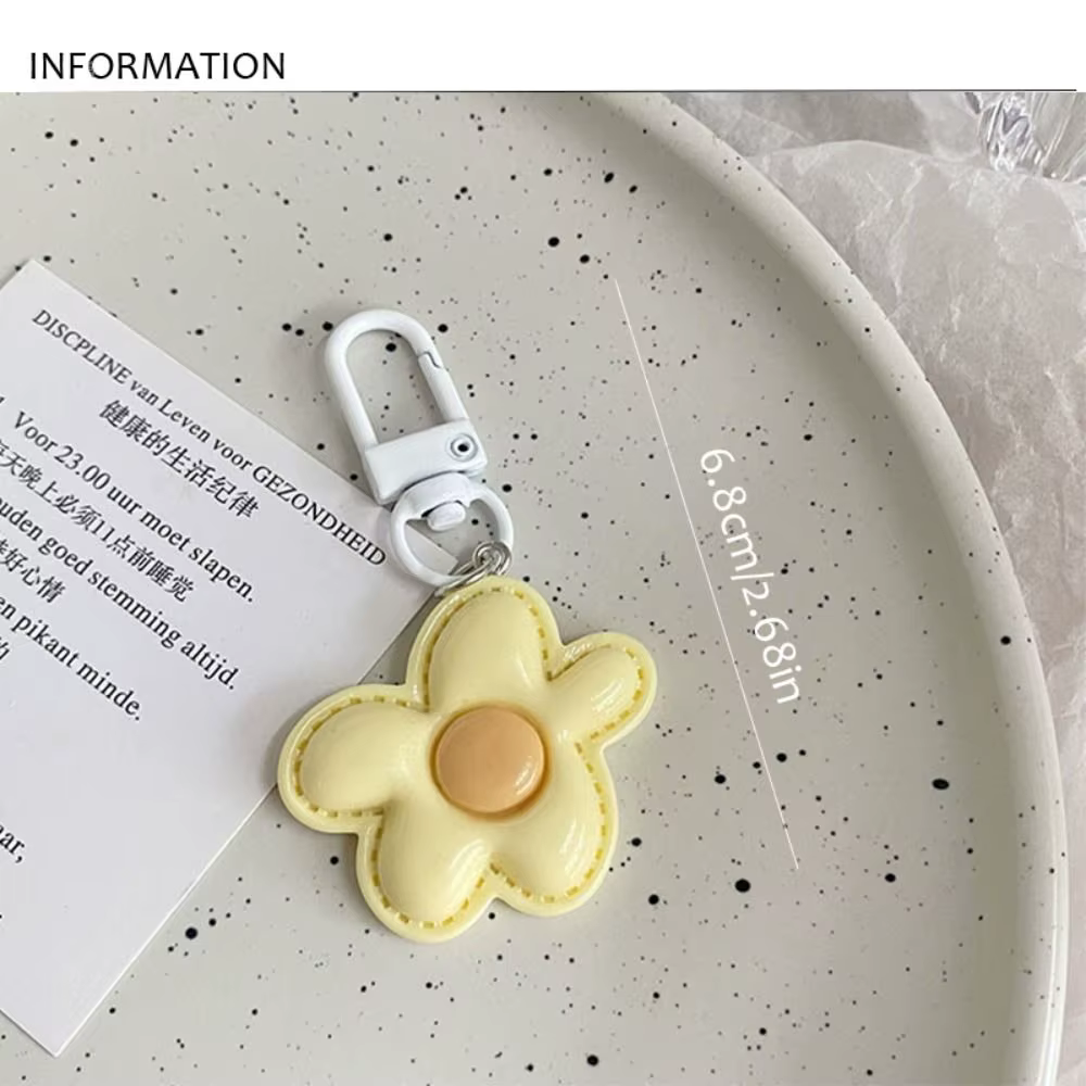 Porte-clés fleur de Style coréen, mignon, Mini porte-clés Floral en résine, pendentif floraison coloré Kawaii pour filles