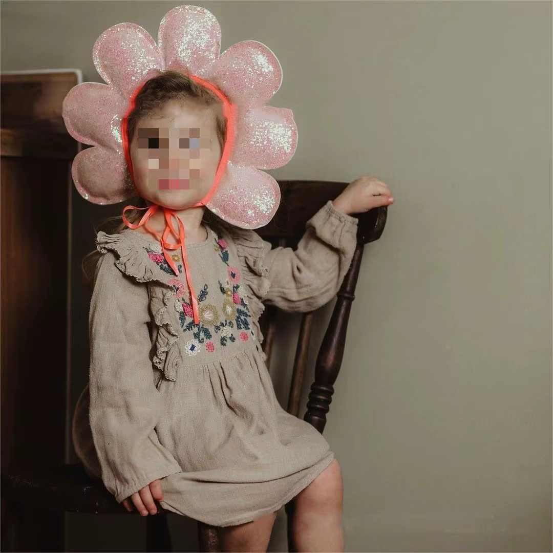 Couronne de fleurs à paillettes, couvre-chef de fleurs mignon, accessoires de cheveux pour enfants, accessoires de noël pour garçons et filles, Costumes de spectacle de Cosplay