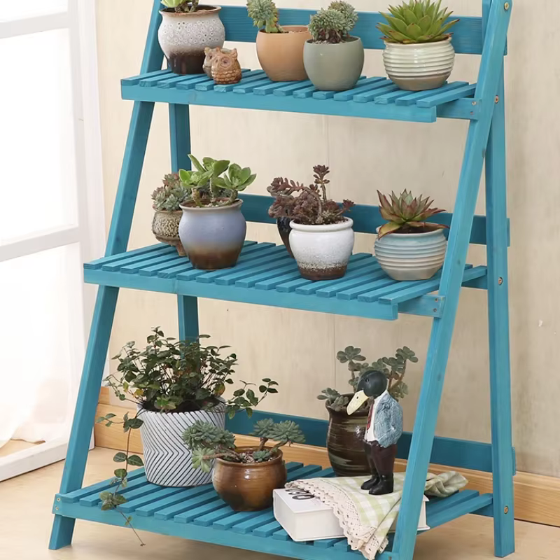 Support de plantes en bois Vintage