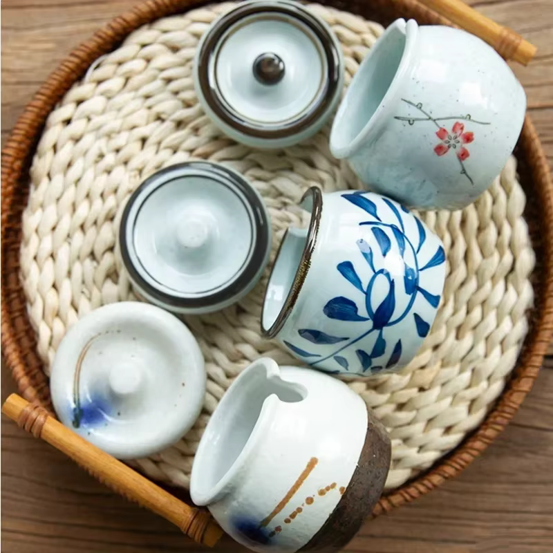 Pot à huile en céramique vintage, shakers de cuisine pour sel et Belle, boîte d'assaisonnement, pot à épices ménager, bouteille de soja ce, outils de cuisine