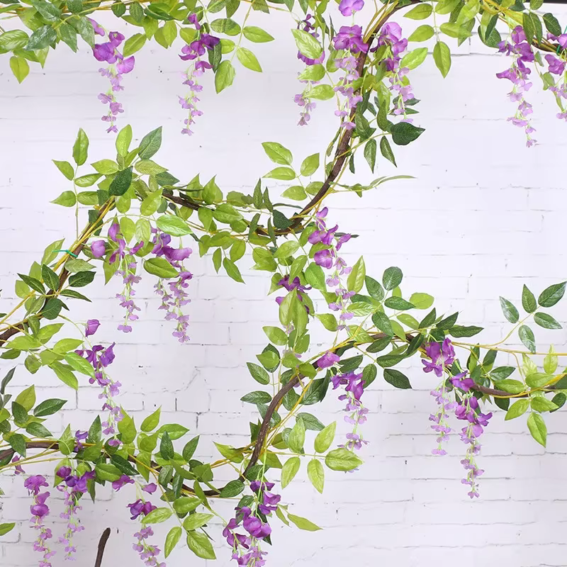 Guirlande de fleurs de glycine artificielles