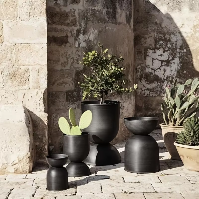 Jardinière d'art en fer pour villa extérieure et jardin