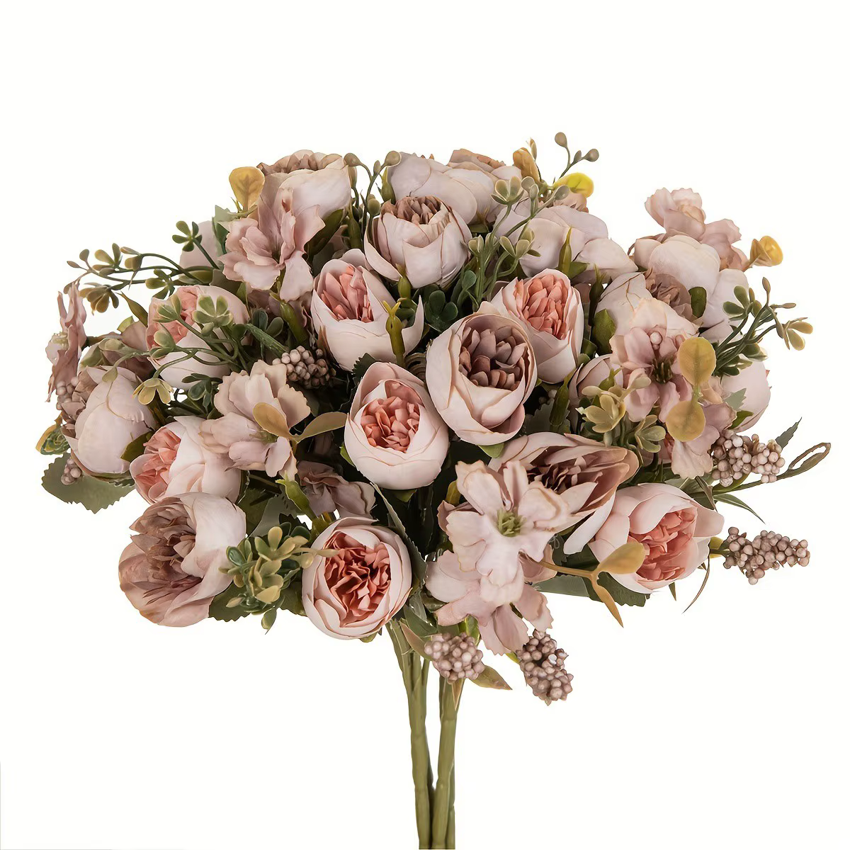Fleurs artificielles en soie bourgeon de thé Rose couronne de pivoine saint valentin mariage Bouquet de mariée maison