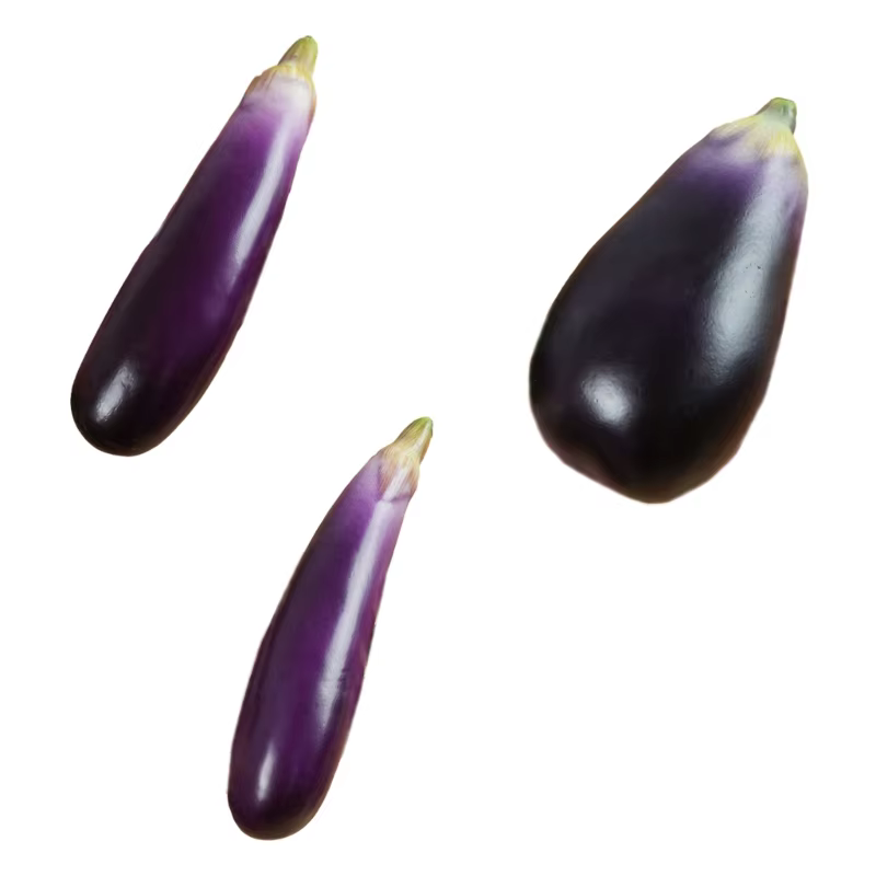 Simulation d'aubergines artificielles en mousse souple