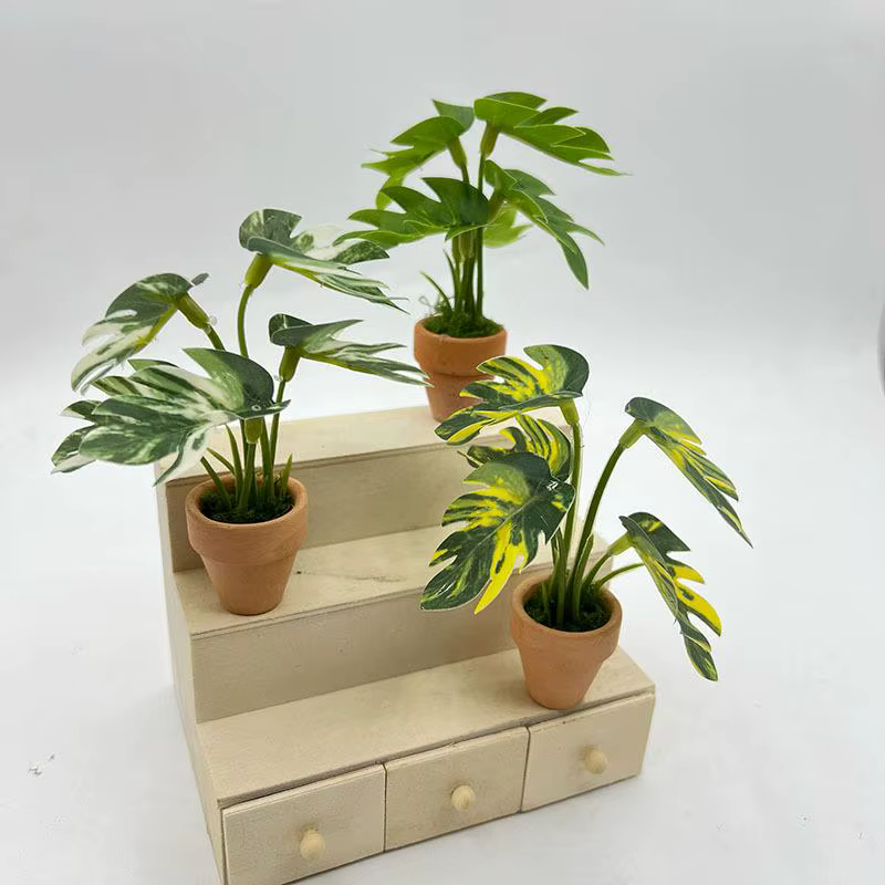 Plantes en pot 1 pièce Décoration d'intérieur Mini Taro Turtle Back Green Dollhouse Style scandinave Modèle photographique