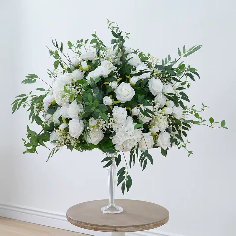 Blanc bébé souffle verdure saule accrocher fleur rangée Table centres
