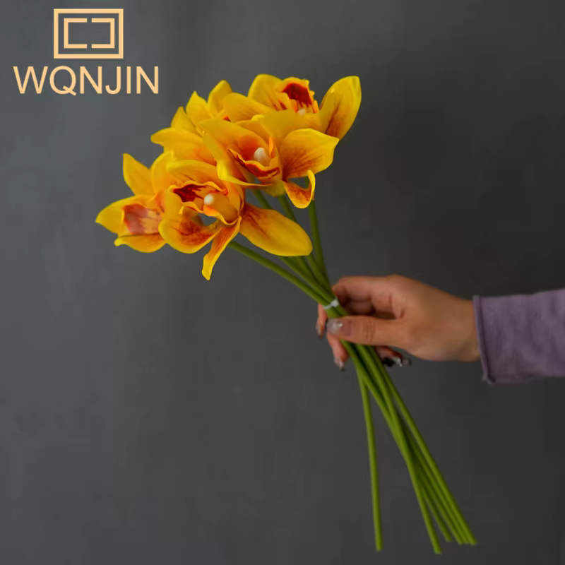 1 Bouquet, Bouquets d'orchidées artificielles à 6 têtes