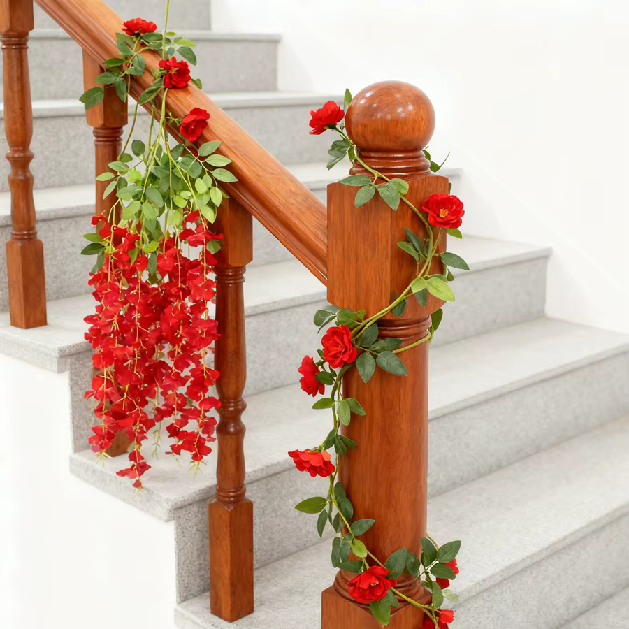Fleurs artificielles rotin maison chambre couronne de mariage Saint-Valentin jardin extérieur arche mur jolie guirlande bricolage cadeaux décor accessoire