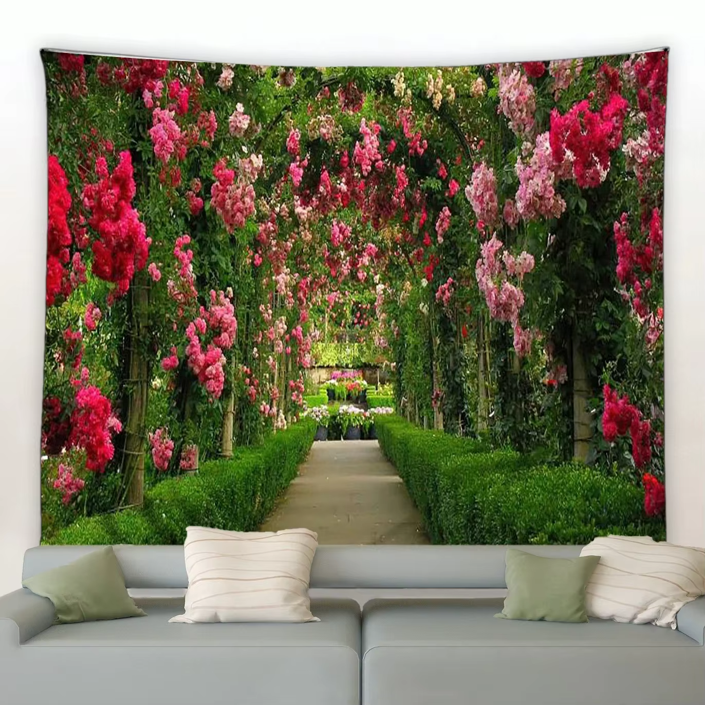 Tapisserie de fleurs de jardin de printemps, décor mural, maison, salon