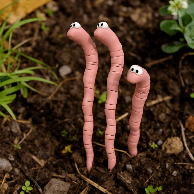Jardinière amusante en forme de vers de terre