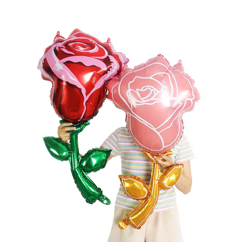 Ballon en aluminium de fleur de Rose