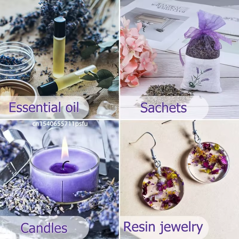 Fleurs séchées naturellement sans soufre 50-200g en vrac | Lavande/Rose/Jasmin | Multi-usage pour les rituels