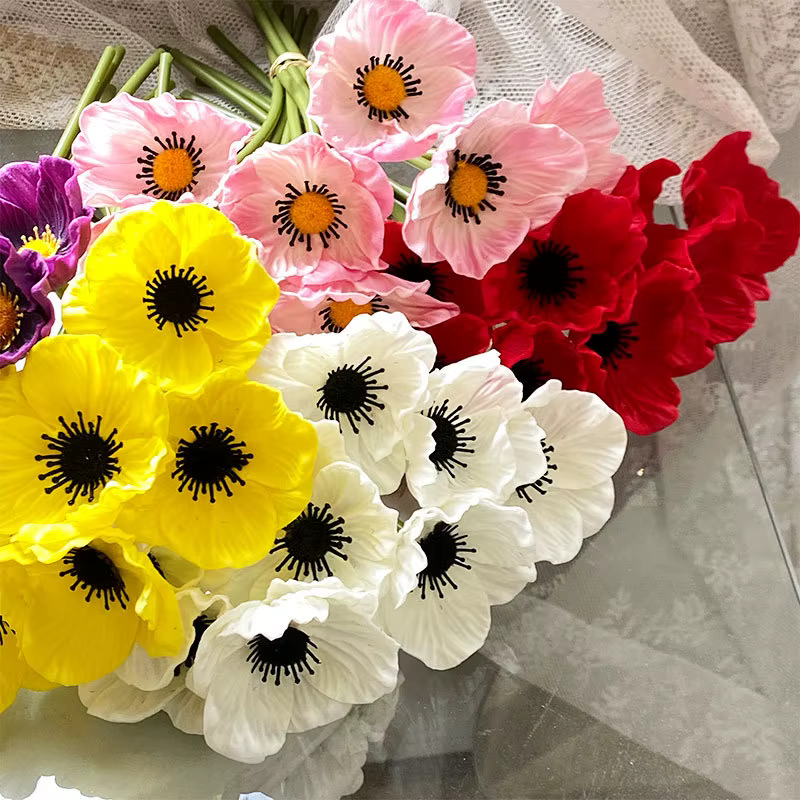 Mini fleur de coquelicot artificielle en PU