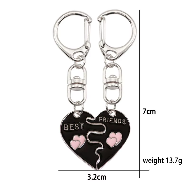 Ensemble de 2 pendentifs porte-clés pour meilleurs amis, porte-clés pour sac à dos homme et femme, breloque pour sac femme, accessoires de bijoux, cadeaux
