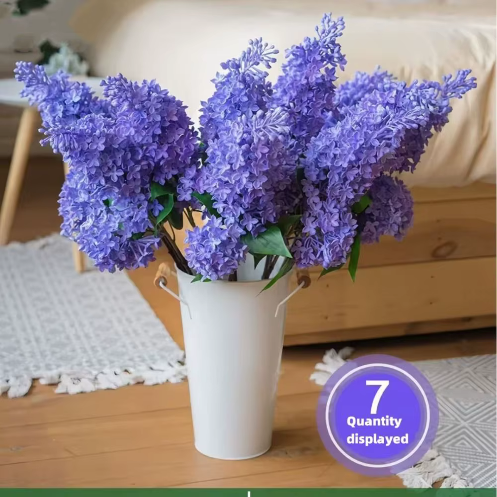 Fleur de lilas artificielle rose en silicone