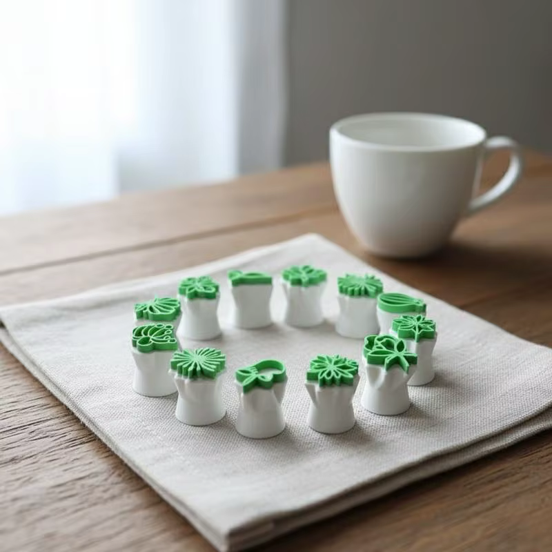 Kit de 6 tampons en argile à motif floral et feuillage