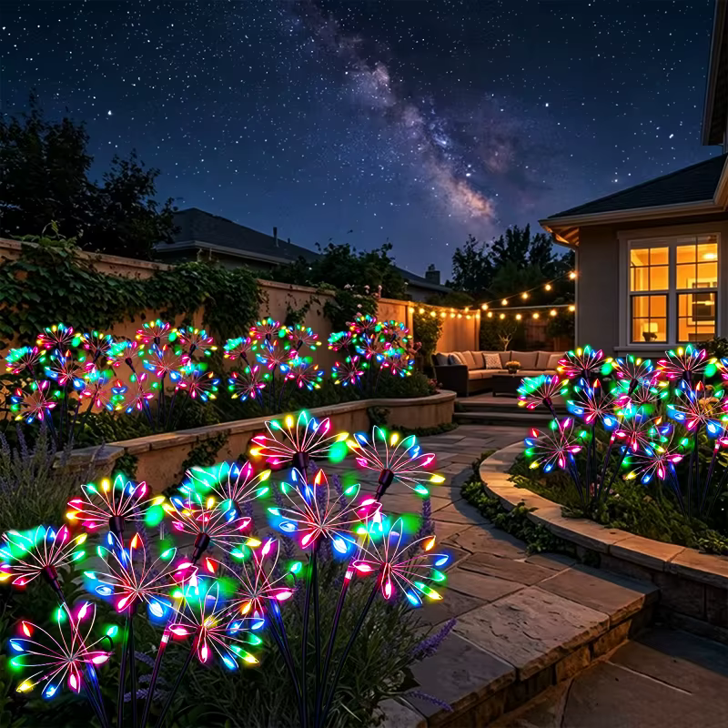 Lampes solaires LED en forme de fleur