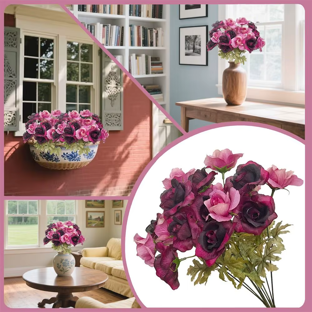 Arrangement floral de roses artificielles multicolores
