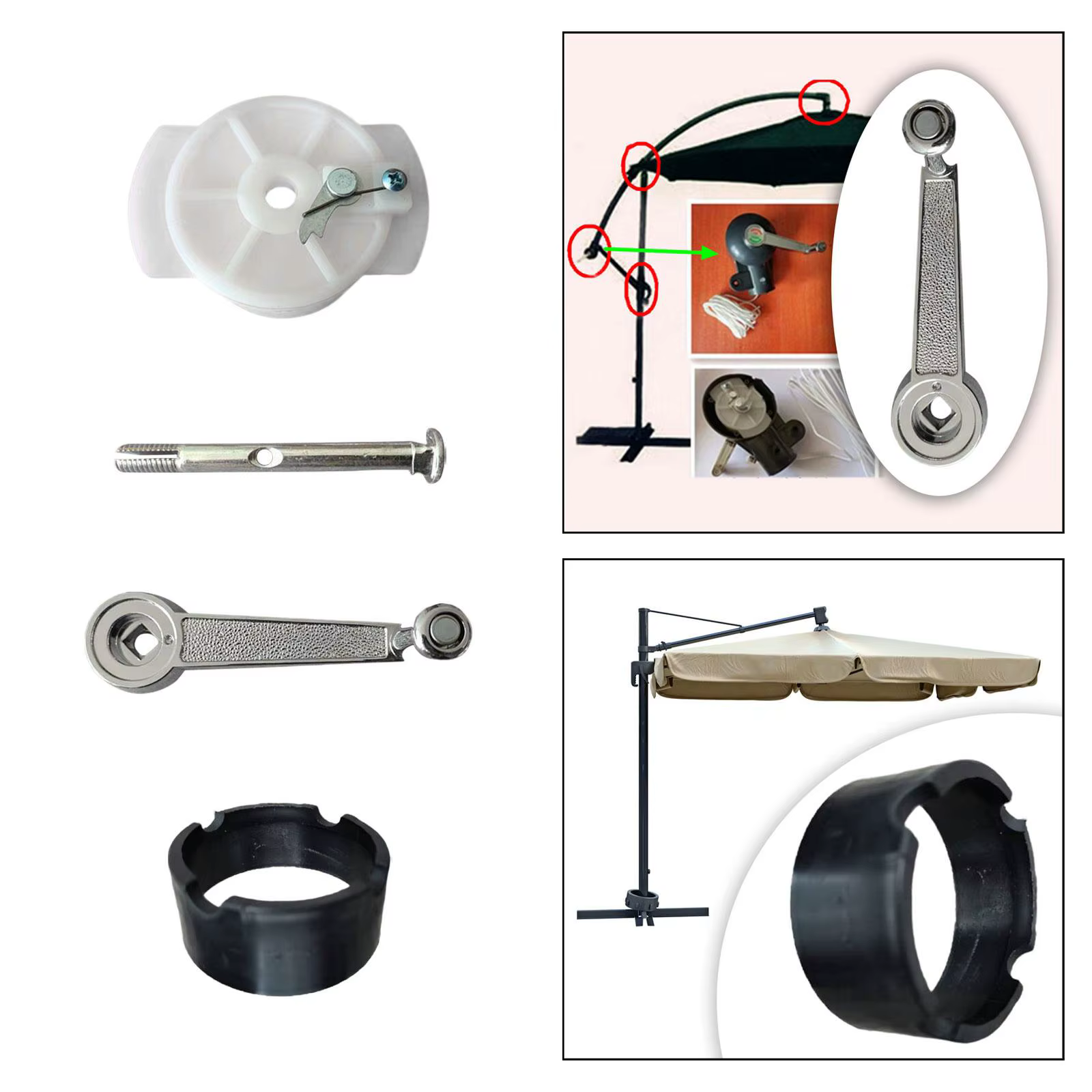 Accessoires pour parasol de patio, parasol latéral suspendu, accessoires pour parasol d'extérieur pour cour, table de patio, balcon extérieur, pique-nique