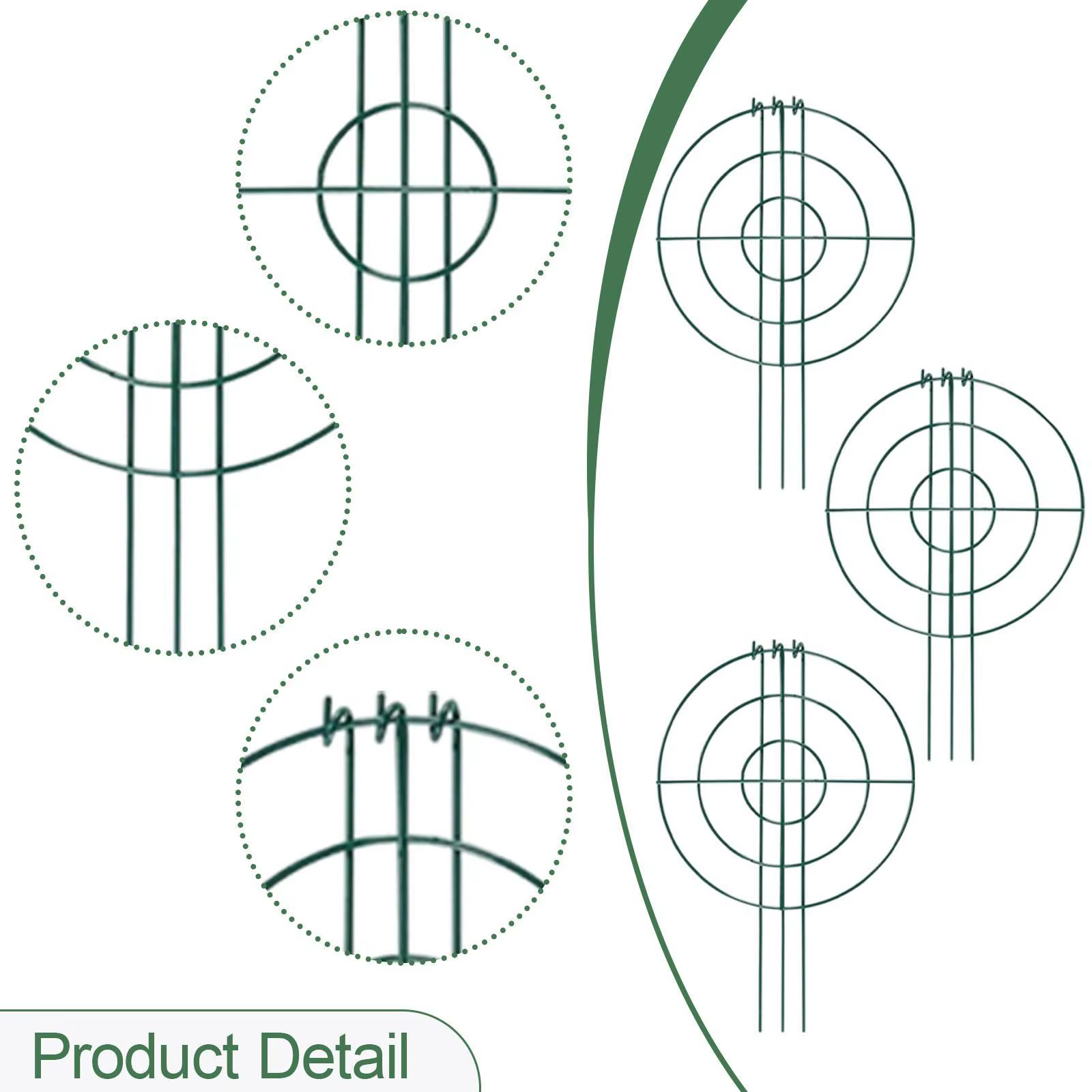 3x Cages et supports de pivoines en métal robuste et élégant