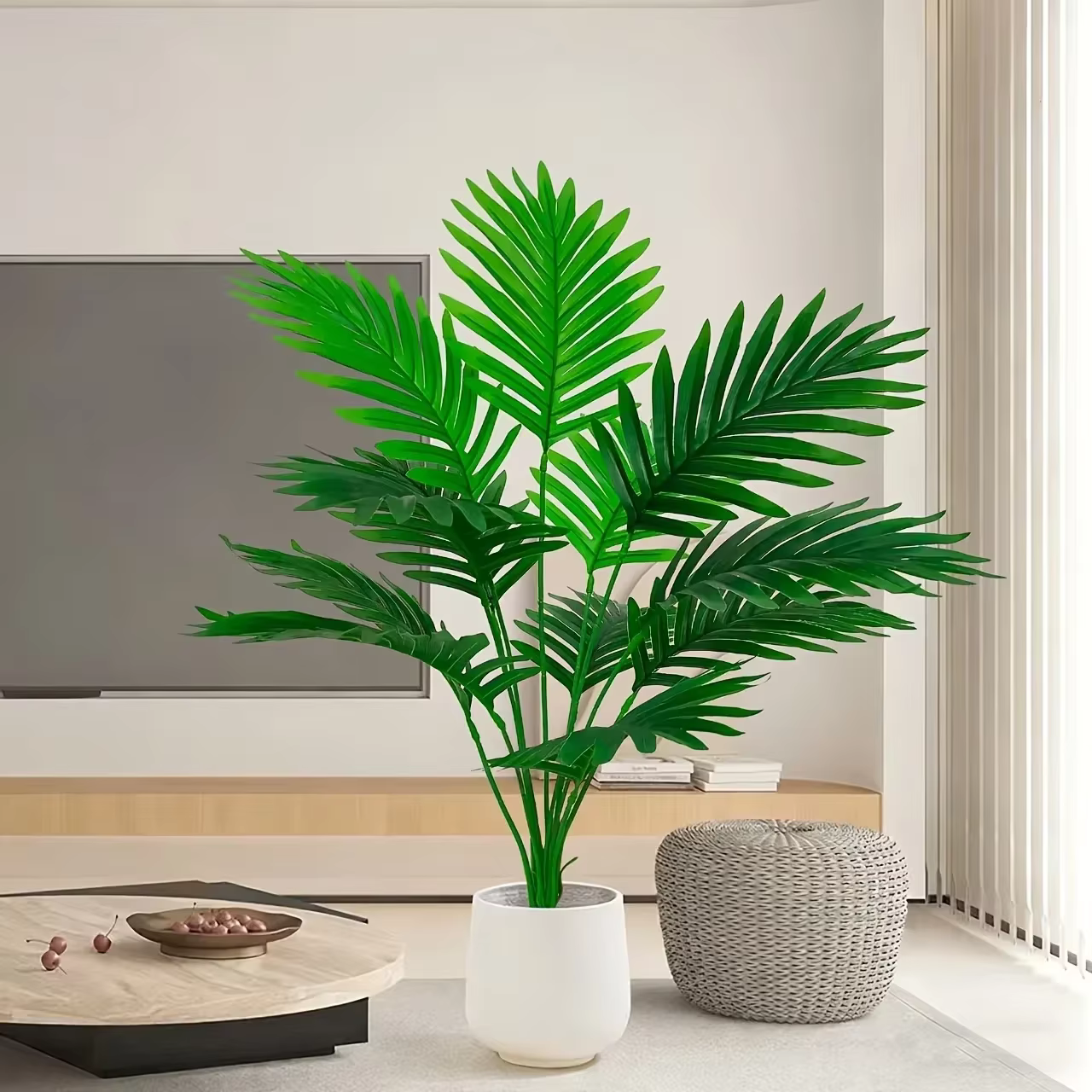 1/2 grandes plantes artificielles - Palmier à feuilles vertes denses
