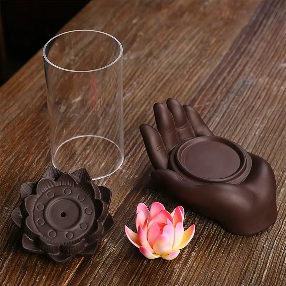 Brûleur d'encens Lotus à reflux coupe-vent bergamote