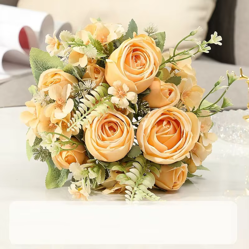 Bouquet de Roses artificielles en soie