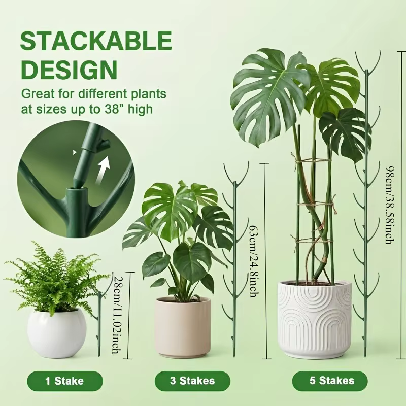 Lot de 6 supports pour plantes Monstera
