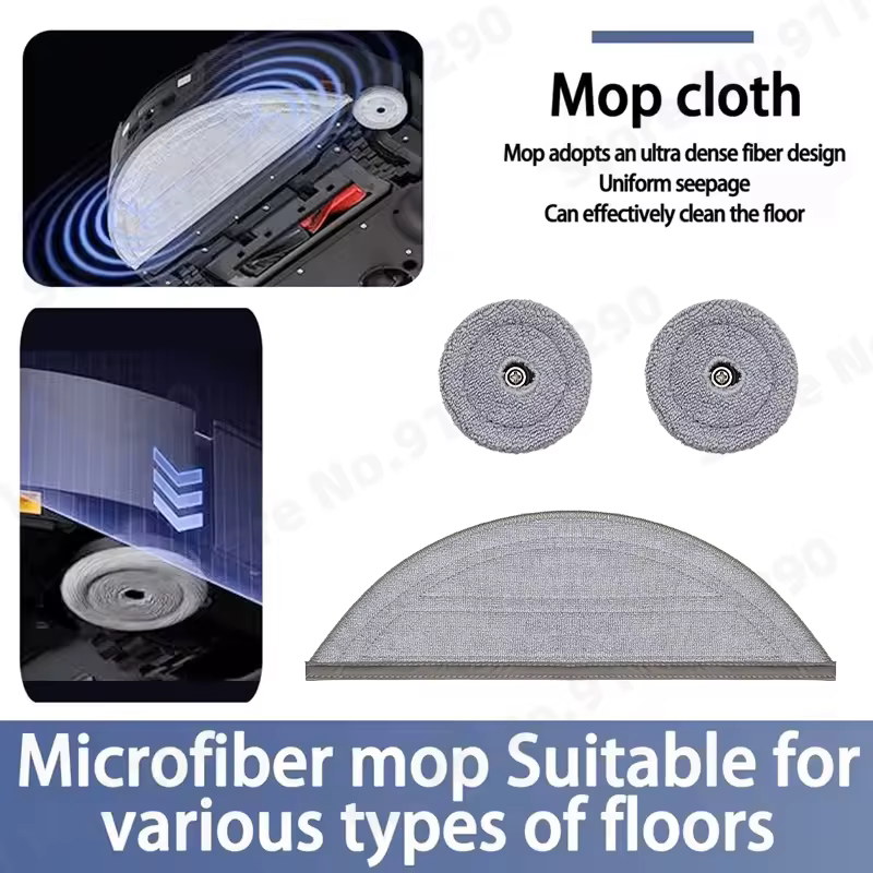 Accessoires Roborock Saros 10 : Brosse principale, brosse latérale, filtre HEPA, chiffon de nettoyage, sac à poussière, pièces de rechange pour robot aspirateur