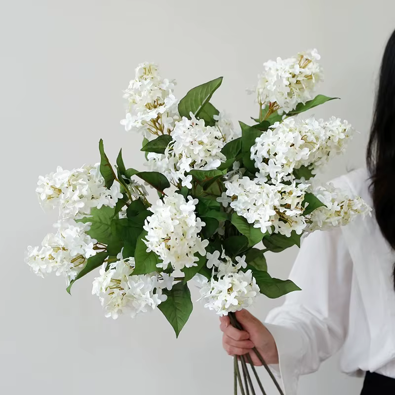 3 pièces de fleurs artificielles de lilas de printemps pour arrangement floral