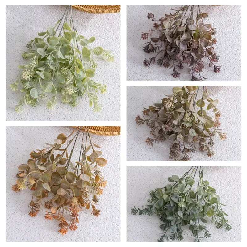 Qiuya-Plante Verte Artificielle Blanche
