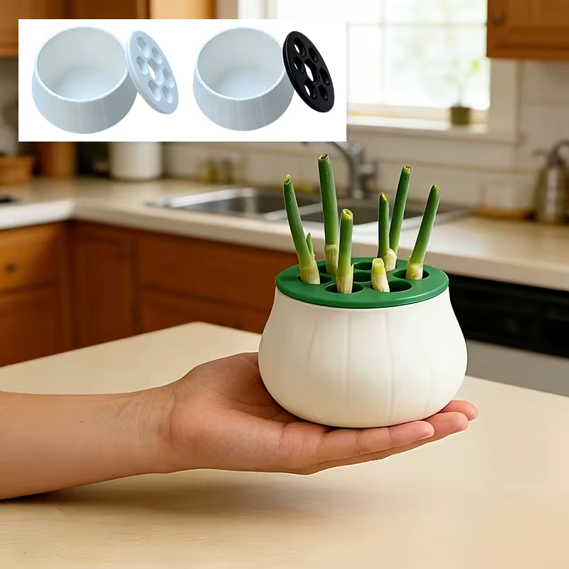 Pot de Reproduction d'Oignons Verts Imprimé en 3D – Station de Propagation Hydroponique pour Jardinage Intérieur et Cuisine – Cadeau Idéal